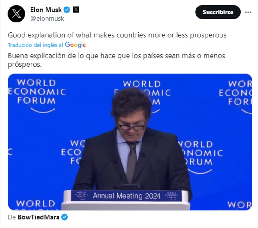 Elon Musk Dio Una Contundente Opini N Sobre El Discurso De Javier Milei